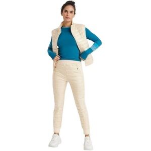 NWT JoyLab Quilted Set, Jogger W/Vest. Ivory Puffer Style Size M